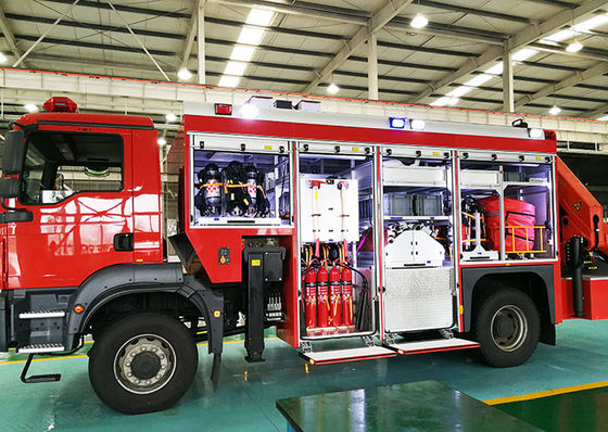 Пожарная машина спасения ЧЕЛОВЕКА Германии особенная с воротом &amp; краном &amp; генератором